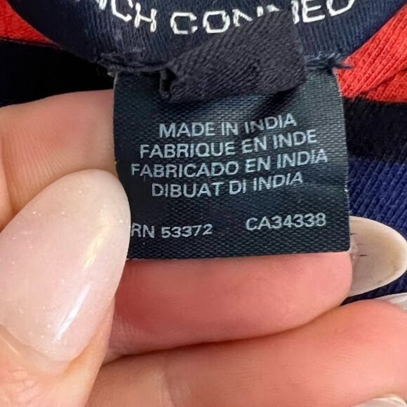 French Connection Striped Sheath Dress - Red/Blue/Maroon - Size 4 - Picture 7 of 8